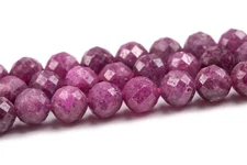 5MM Genuine Natural Purple Red Ruby Beads Grade AA+ Faceted Round Loose Beads
