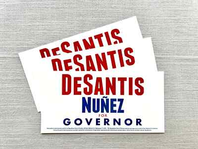 [RARE] Official 2018 ''DeSantis Nunez for Governor'' Campaign Bumper Sticker