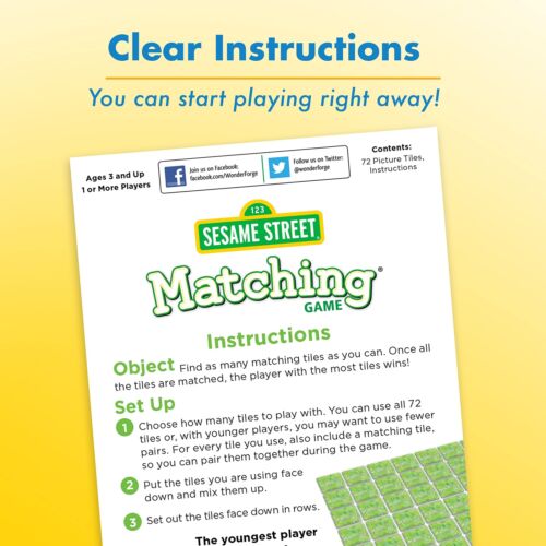 Sesame Street Matching Game Fun & Fast Memory Game for Kids Ages 3-5 | Featur... - Picture 4 of 4