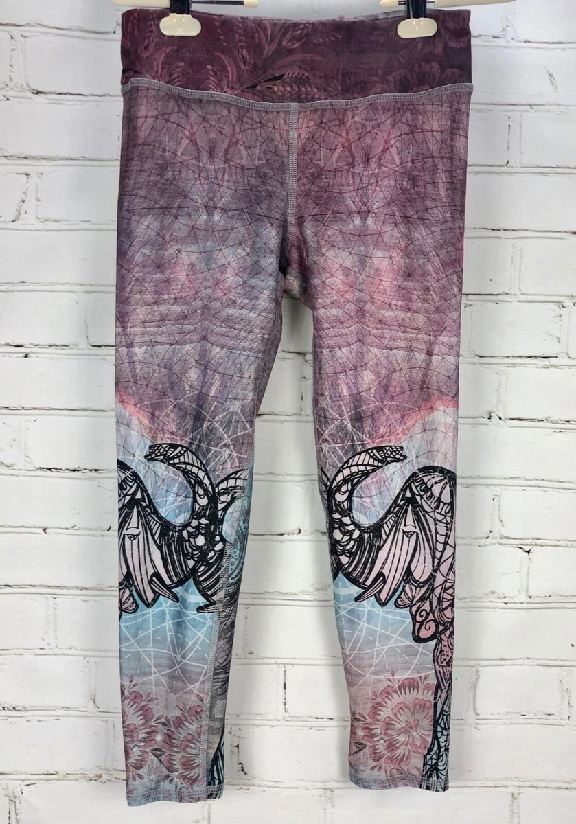 Evolution and Creation Leggings Mandala Elephant Leggings. Small. Marble.  Blue. Pink.