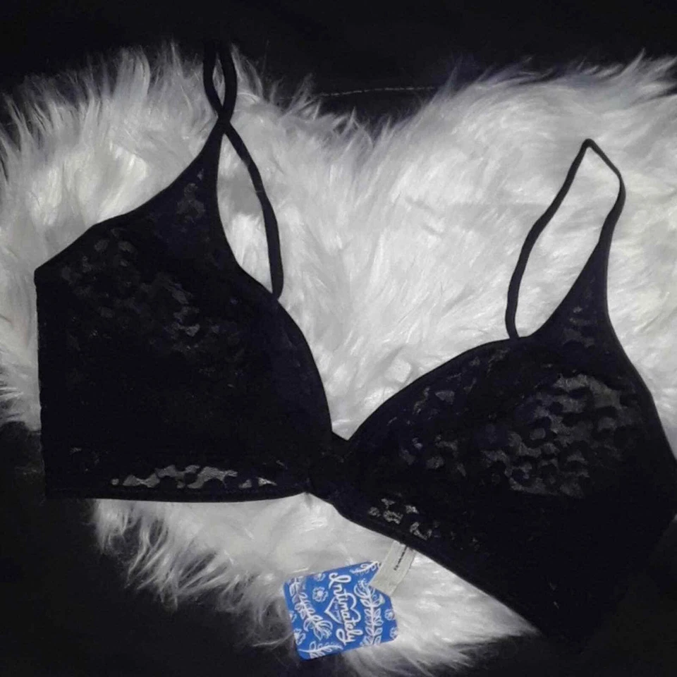 Free People Women's Small Toni Leopard Mesh Bralette Black - Image 2 of 4