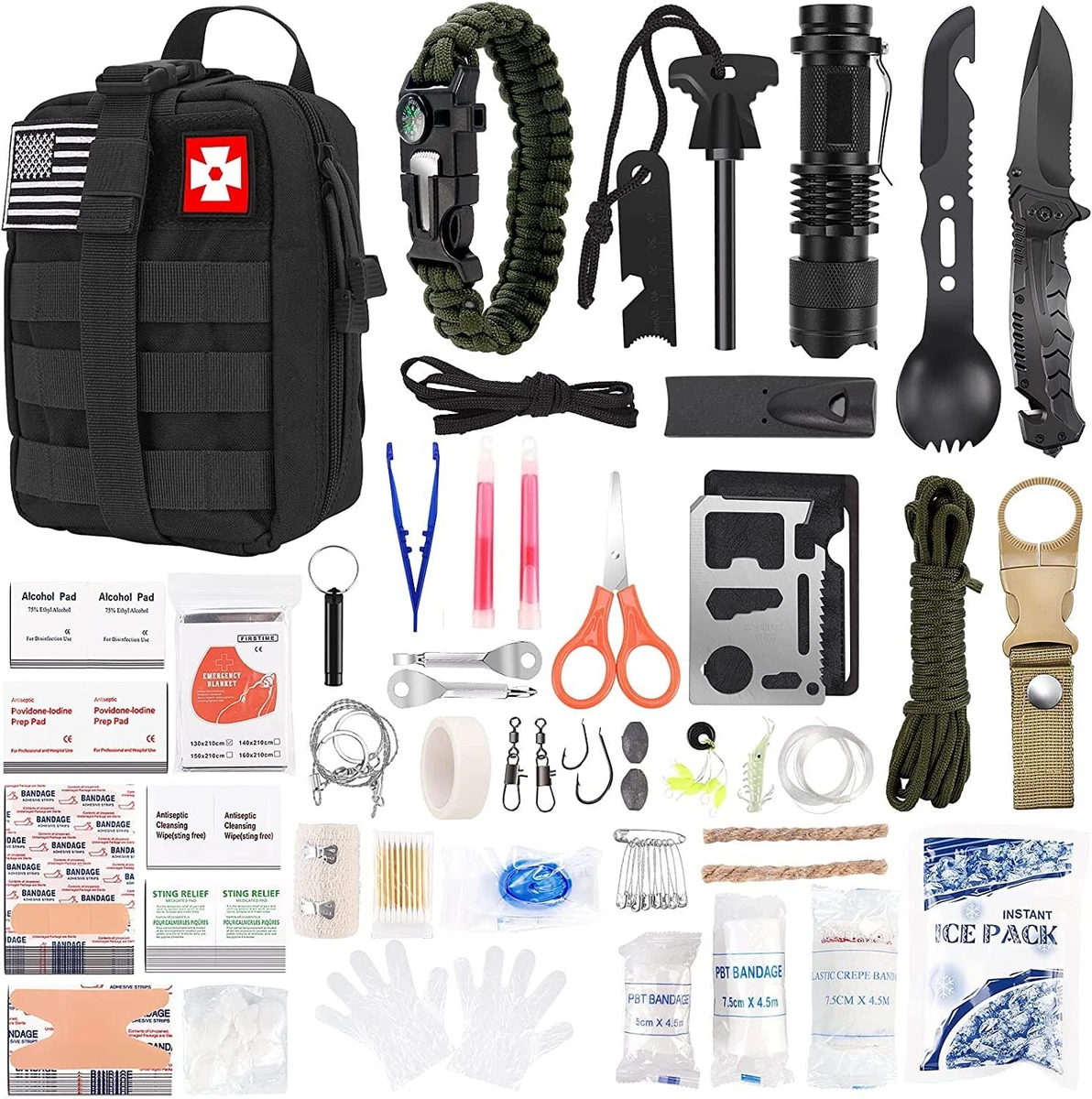 210 PCS Survival First Aid Kit Professional Gear Camping