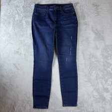 NYDJ Women's Jeans Size 8 AMI Skinny Ankle Lift Tuck Tech Dark Blue