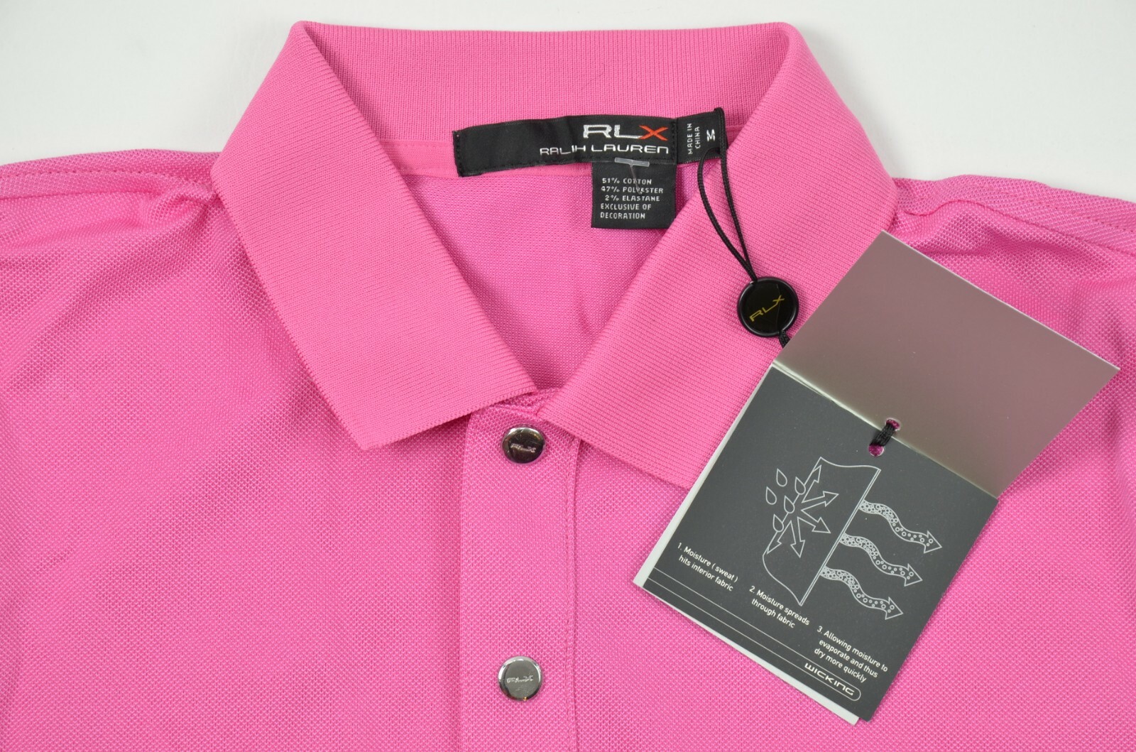 New Ralph Lauren RLX Golf Women's Pink Cotton-Blend Performance Piqué Polo Shirt image 2