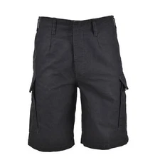 Mil-Tec Brand German Army style black prewashed Moleskin bermuda military shorts