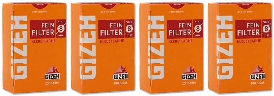 Gizeh Fein Filter 8mm 5-20 100er Box Drehfilter Eindrehfilter Zigarettenfilter