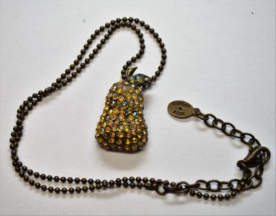 Vintage Signiert ROBERT ROSE Messington PEAR Anhänger Strasssteine 16 1/2'' Kette