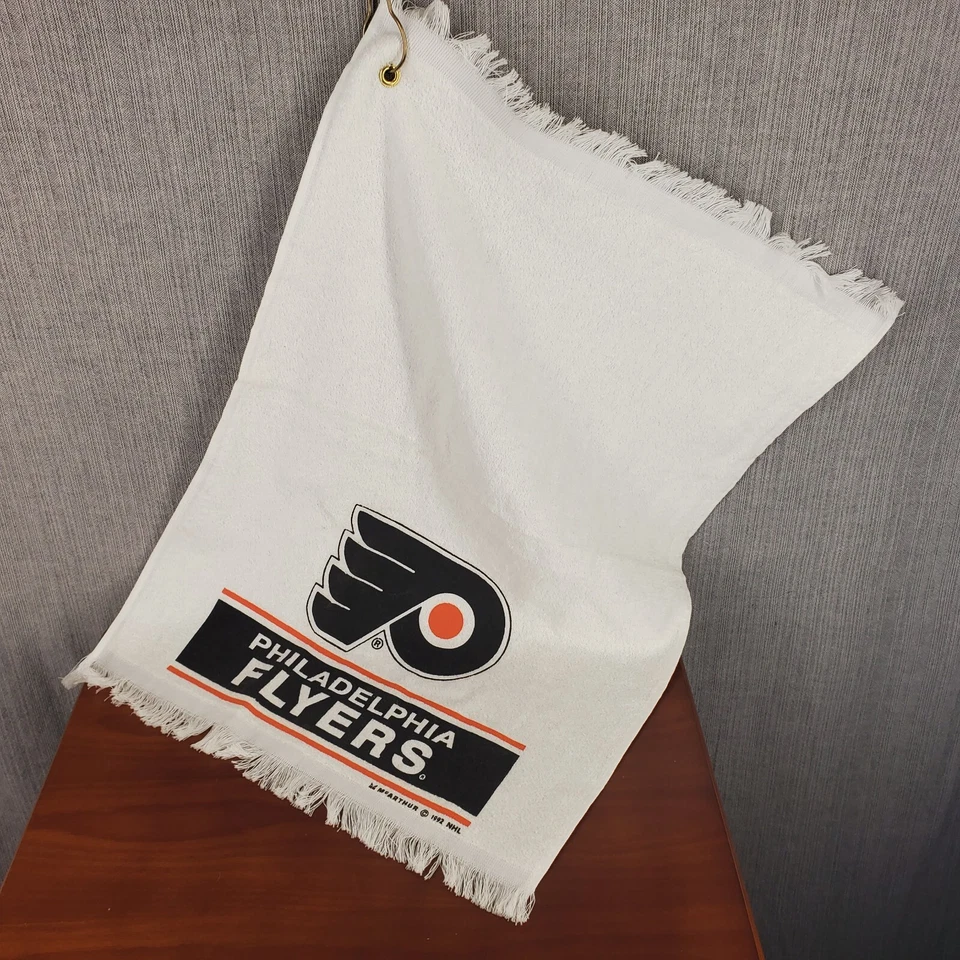 Vtg Philadelphia Flyers Rally Towel 90s NHL Hockey Golf Cannon McArthur 1992 - Image 2 of 4