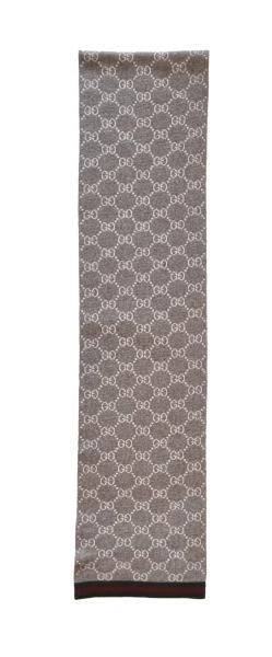 Écharpe GUCCI 100 % laine pour homme avec motif GG, 23 cm x 180 cm, beige
