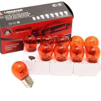 10 Stück BAU15S Lampe Lima PY21W 21Watt 12V Auto Glühbirne Blinker GELB
