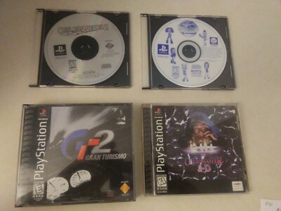 PS1 Lot of 4 Games. G-2 Grand Turismo, The Chess Master 3-D, Cool Boarders 2...