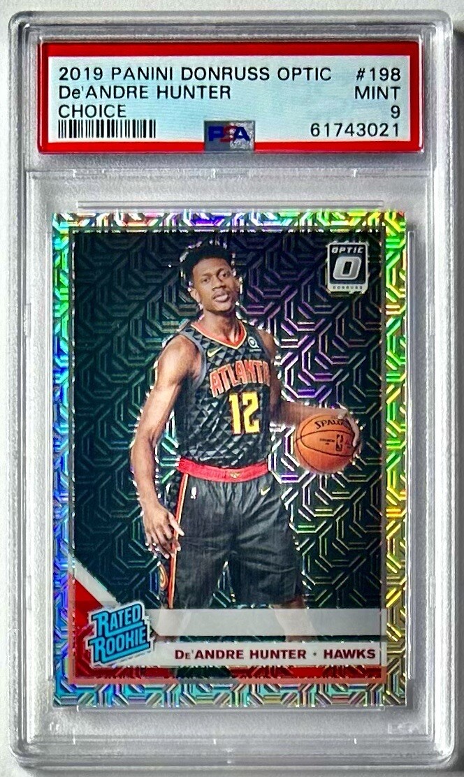 2019-20 Optic DeAndre Hunter Choice Silver Mojo PSA 9 Prizm Rookie SP RC #198
