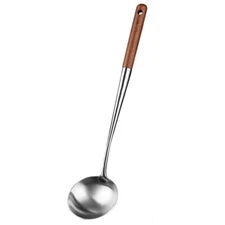 Stainless Steel Wok Spatula Ladle Tool Set Long Handle 17inches Kitchenware US
