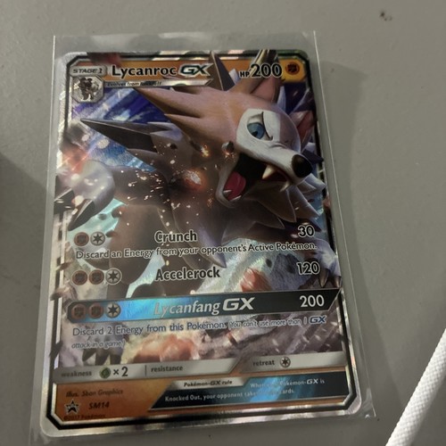 2017 Pokemon Sun & Moon Black Star Promo Foil #SM14 Lycanroc GX
