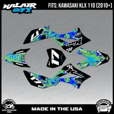 Graphics Kit for Kawasaki KLX110, KLX110R, KXL110RL (2010-2024) Warfare-Blue