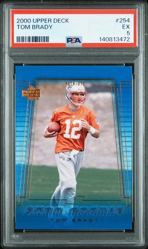 2000 UPPER DECK #254 TOM BRADY ROOKIE RC PSA 5