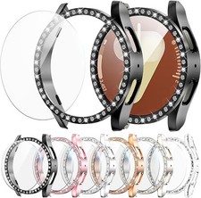 6 6 Pack Bling Case For Samsung Galaxy Watch 7 40mm Screen Protector HD Anti-Fog