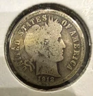 1912-S Barber Dime 10C San Francisco Mint Business Strike Silver KM#113
