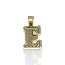Initial Cz Pendant - 10K Yellow Gold
