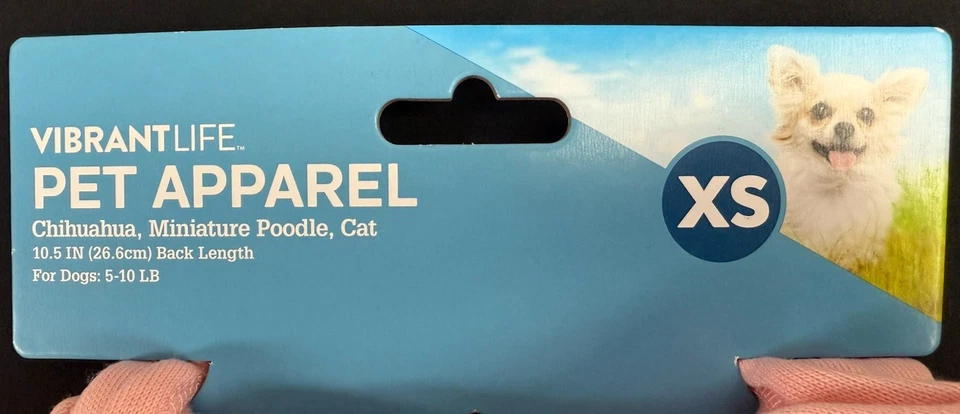 Vibrant Life Pet Hoodie XS Super Cute Gray/Pink 5-10 Lbs ~ Dog or Cat - Image 4 of 4