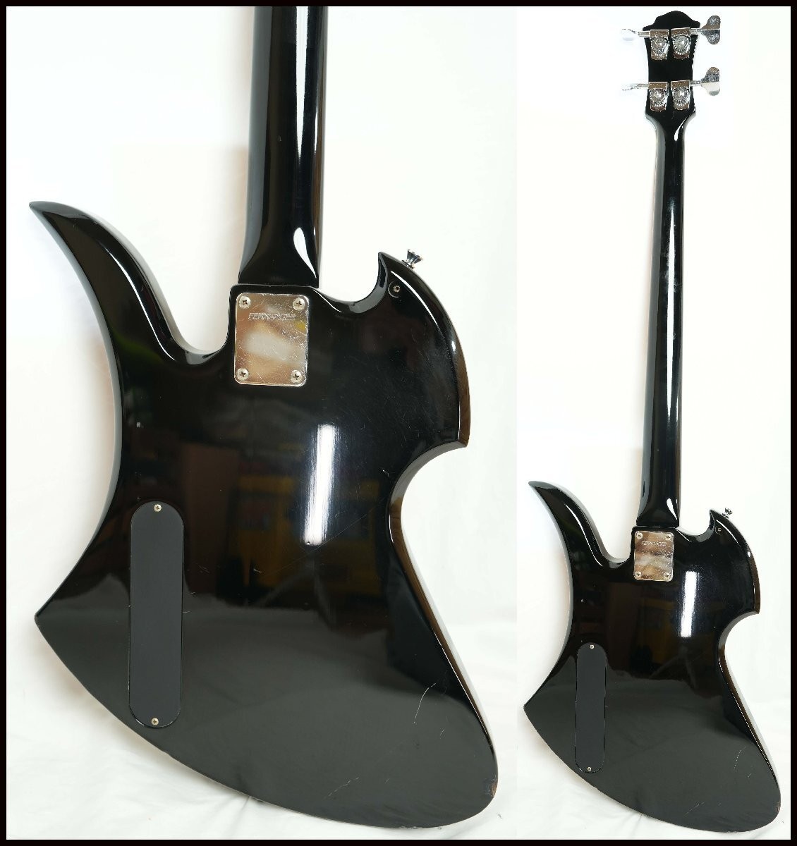 FERNANDES MB-65 BL Mockingbird Bass, Black, 1990s, w/ Soft Case