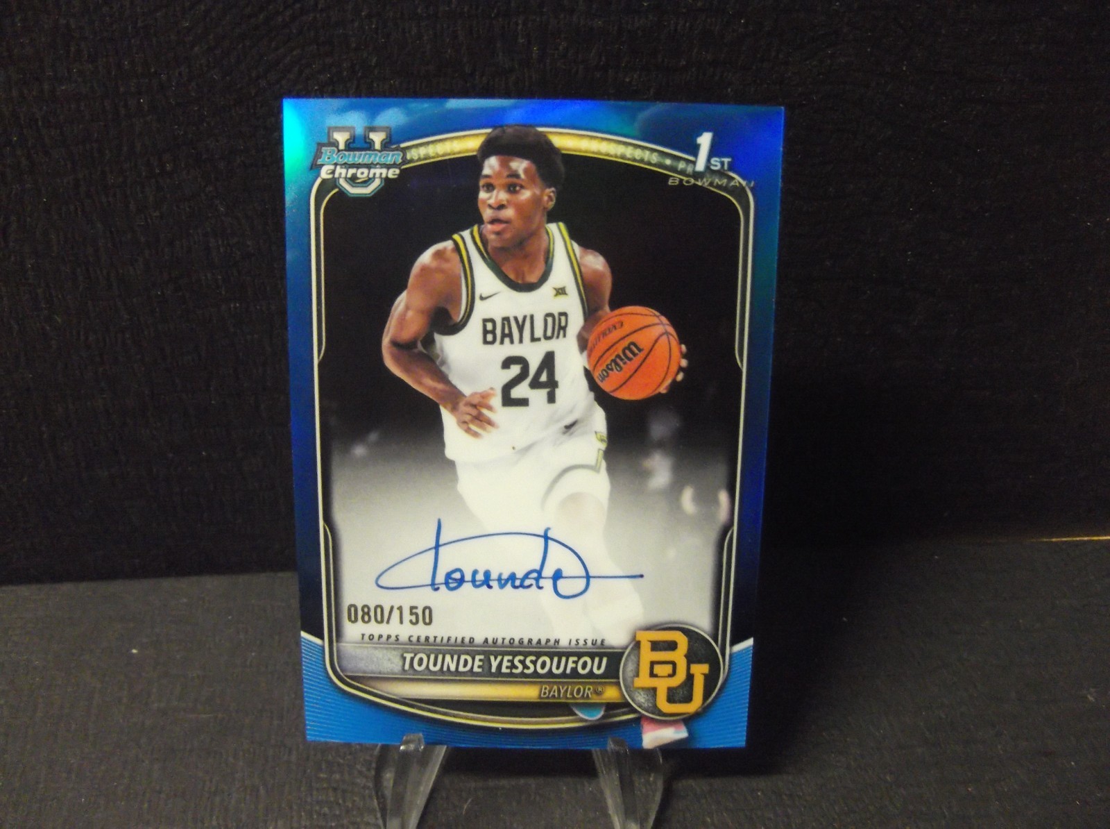 2025-26 Bowman Chrome TOUNDE YESSOUFOU 1st Auto Blue Refractor RC #080/150