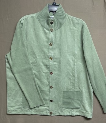 Draper's & Damon's Long Sleeve Button-up Jacket Women's XL Pockets Mock Neck