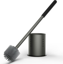 RV Toilet Brush and Holder Set- One-Piece Long Handle, Silicone Head, Magnetic B