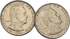 Monako 1 frank 2 sztuki 1982 oryginalna moneta #L1337