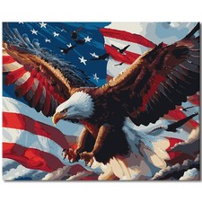 Adults Paint by Number Kits Bald Eagle Paint by Number DIY Patriotic Theme Pa...