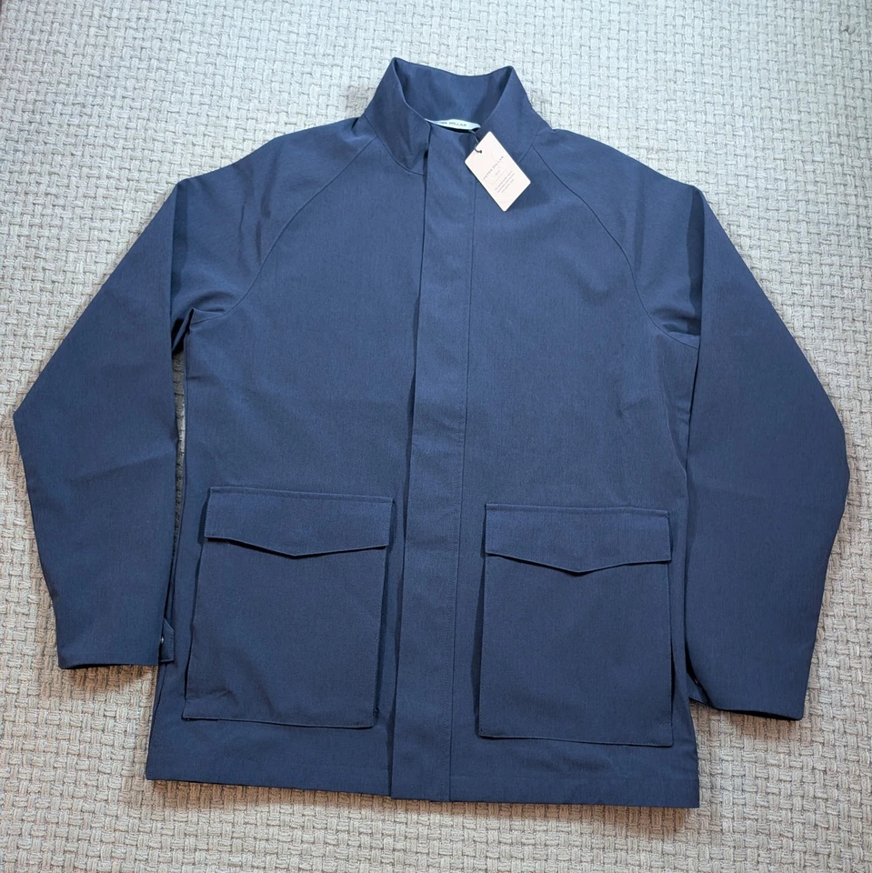 Peter Millar Newport City Coat Navy Men's Size Medium Windproof Water Resistant  - Image 2 of 4