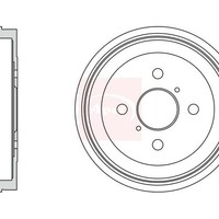 Apec Bremstrommel DRM9925 4 Loch Toyota Yaris/Vitz P1 1999-2005