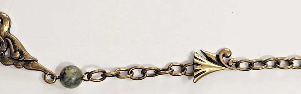 Collar Colgante Corazón Colibrí Jessica Simpson Piedra de Jaspe Cuentas Foto 3 de 4