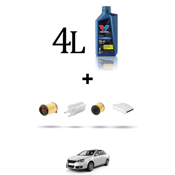 Hoffcar Set Service 4 Filter Und 4L ÖL FüR VW Jetta III (1K2) 1.4 TSI 90Kw Von-image
