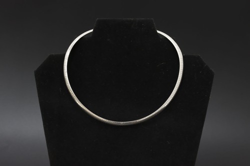 Italian Milor Sterling Silver 15" Omega Necklace #57421