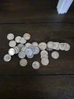 Roosevelt dimes roll of 50, 90% silver circulated mixed full date $5 face (NT
