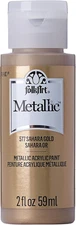 Folkart Metallic Acrylic Paint in Assorted Colors (2 Oz), 577, Sashara Gold