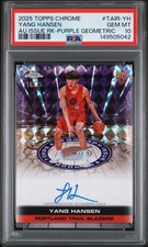 YANG HANSEN - PSA 10 - 2025 Topps Autograph Issue - PURPLE GEO 16/75 - Jersey #!