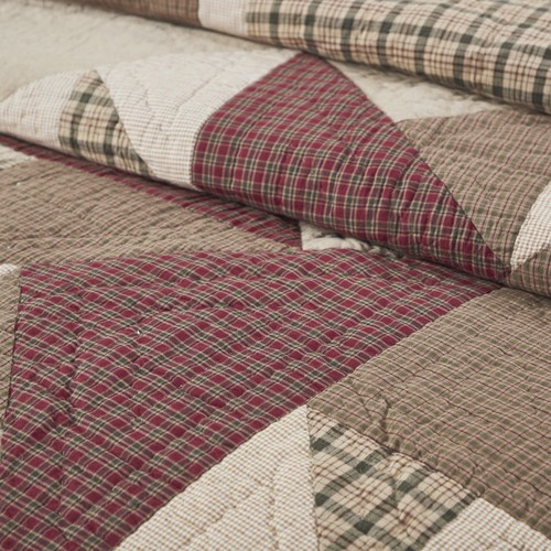 Primitive Twin Quilt Tan Cider Mill Chambray Cotton Bedroom Decor VHC Brands - Picture 4 of 5