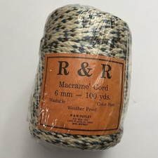 R R Macrame Cord 6MM 100 YRD Beige Brown Blue Craft DIY Knit Knotting Weaving