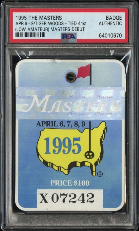 1995 The Masters Badge Apr. 6-9 Tiger Woods Masters Debut PSA Authentic WW1486