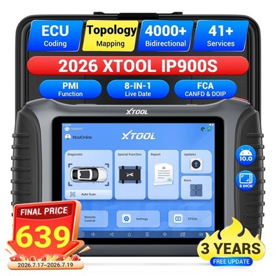 2026 XTOOL IP900S OBD2 Scanner Diagnostic ECU Coding Topology Key Programming