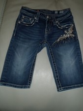 Miss Me Girls Size 12 Bermuda Jean Shorts Blue Style JK5999M3