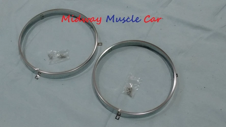 7" head lamp bulb retainier retaining rings (pr) Chevy II Pickup Nova Camaro - Image 2 of 3