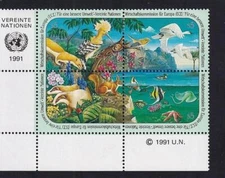 UN Vienna 1991 Economic Commission Animals, MH LL pane, sc#113a