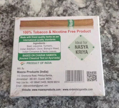 5 x Nirdosh Basil, Herbal Smoke -Liquorice, Cinnamon Ayurvedic, Bishop's Weed - Picture 2 of 2