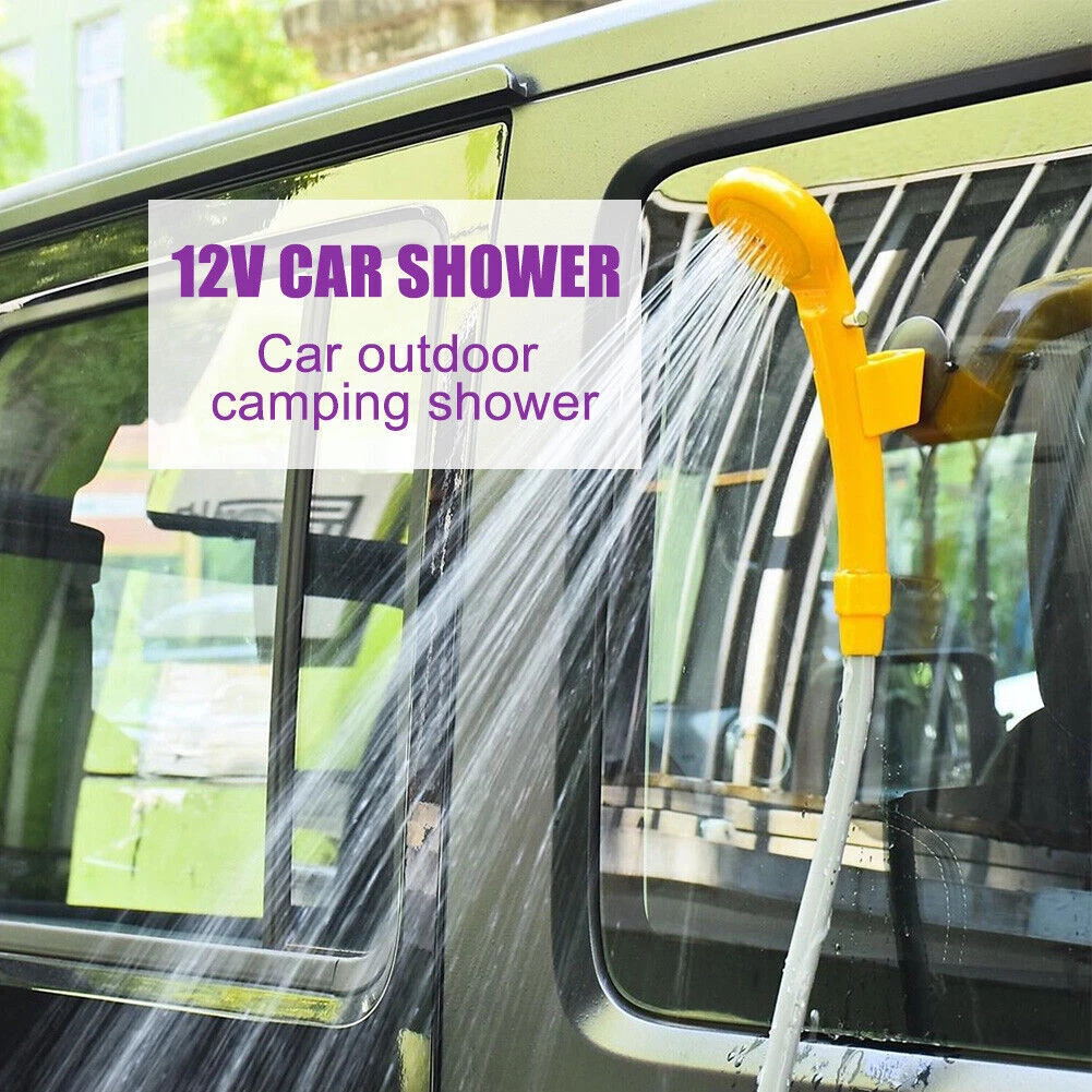 12V Camping Car Shower Spray Pump Kit Portable Vehicle Outdoor Travel Hiking Set - Picture 2 of 13