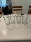 Vintage Anchor Hocking Quilted Diamond Point Tumblers Glasses Set of 4, 16 oz