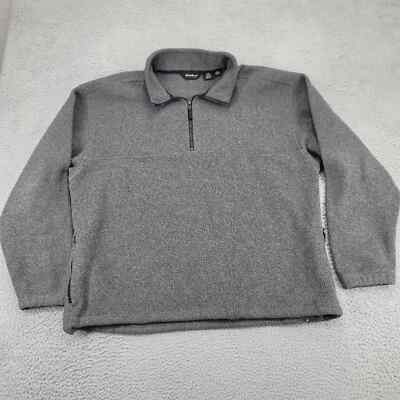 Eddie Bauer Jacket Mens XL Gray Fleece Polartec Outdoors 1/4 Zip Long Sleeve