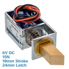 Electronic Solenoid 24mm Latch 6V DC 15N 10mm Stroke Electric Pull Push Lock